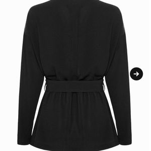 Worth Triacetate Black Belted  Jacket
